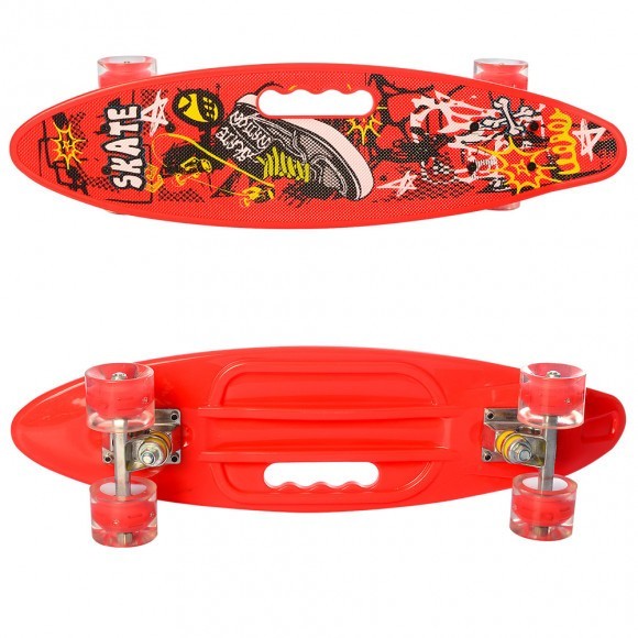 

Скейт Пенни борд Penny board Profi MAXLEND с рисунком для детей и подростков Красный RL MS 0461-2