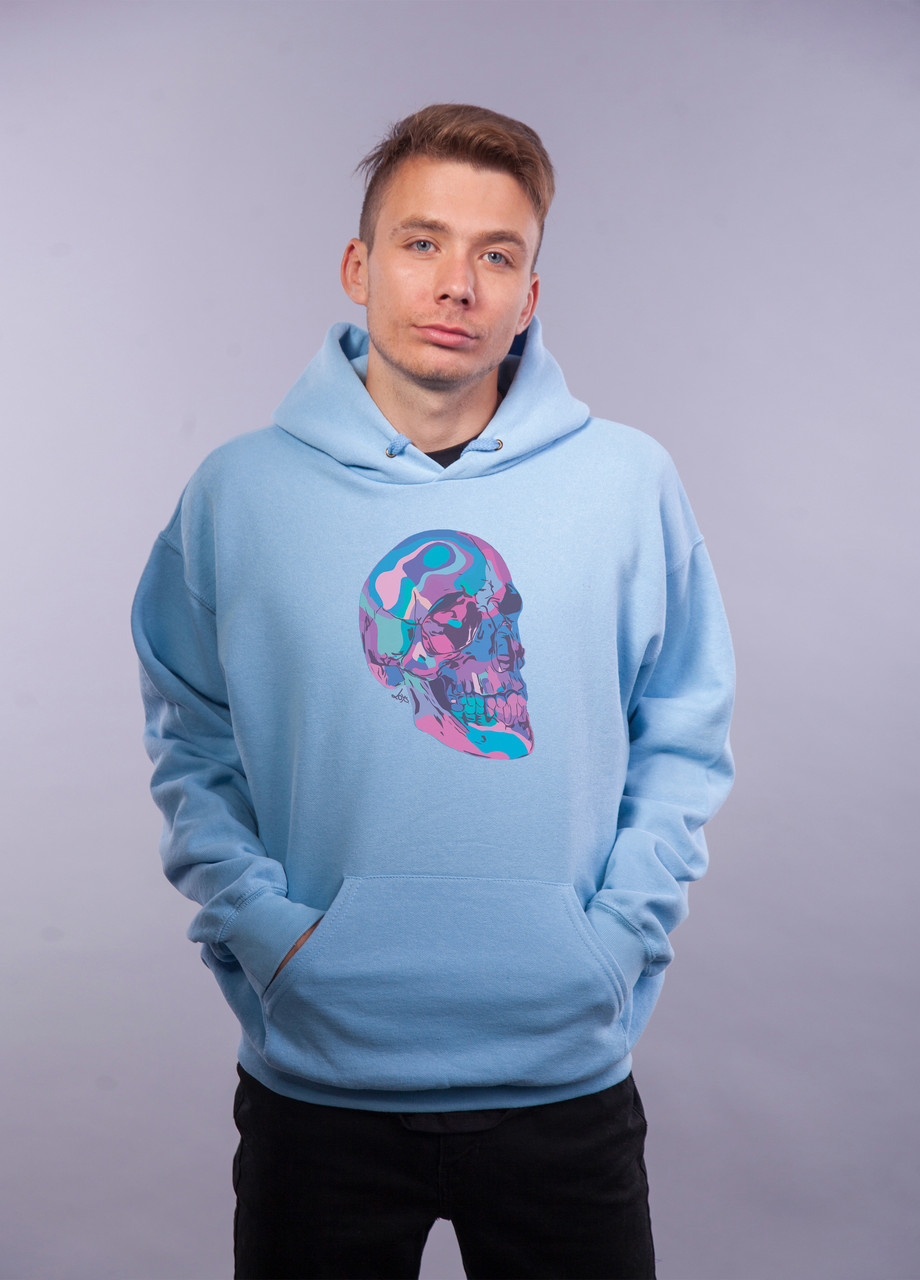 

Толстовка голубая LOYS "Colorful Skull" XXL