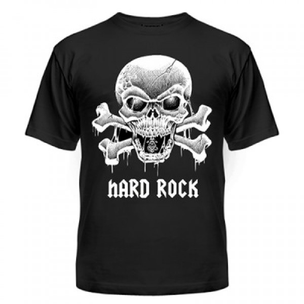 

Футболка мужская хлопок Sprintom с принтом (Hard Rock череп) XL, черная