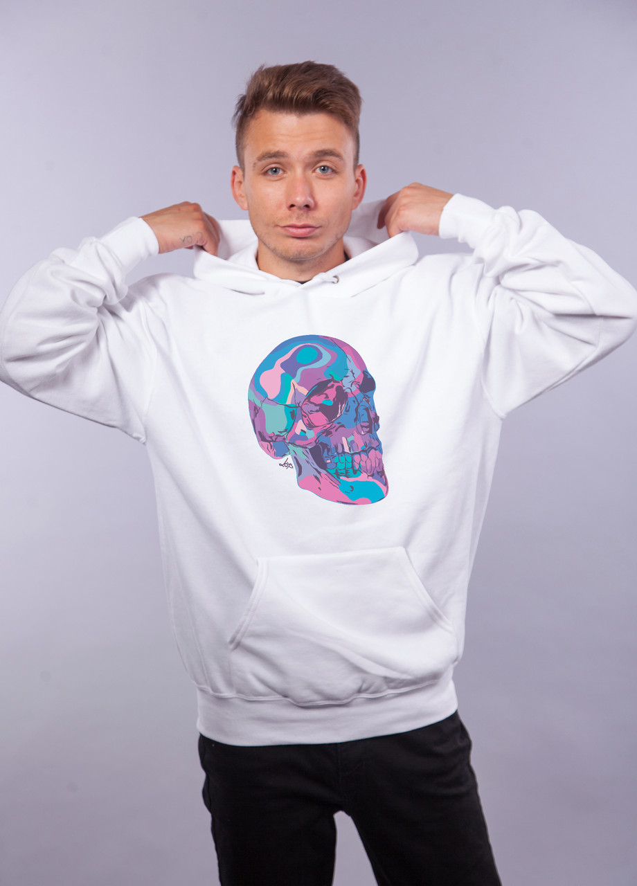 

Толстовка белая LOYS "Colorful Skull" XXL