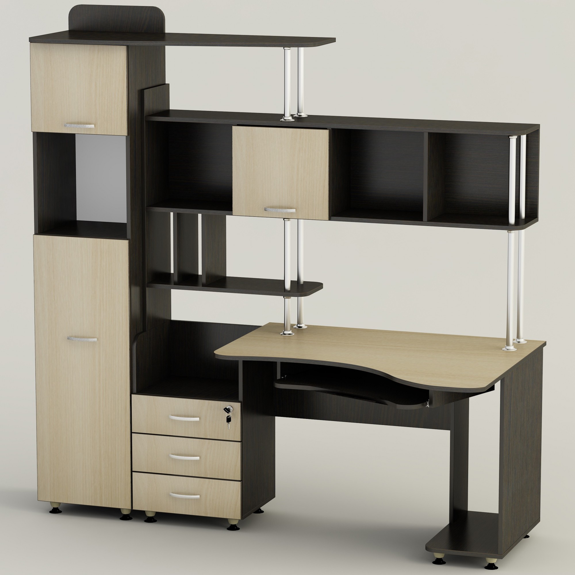 

Компьютерный стол Тиса СК-20 Венге + Дуб молочный