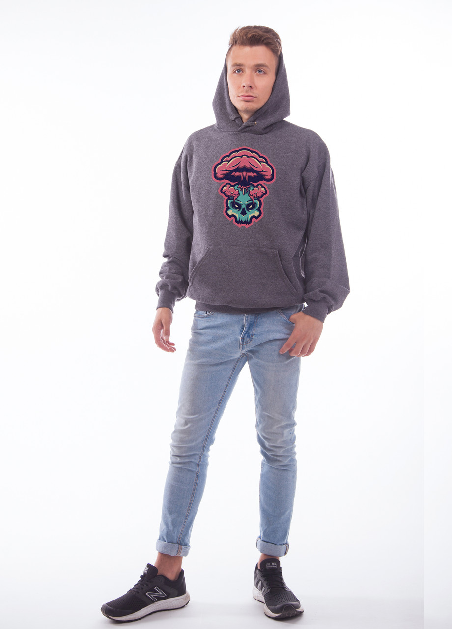 

Толстовка тёмно серая LOYS "Skull Bang" XXL