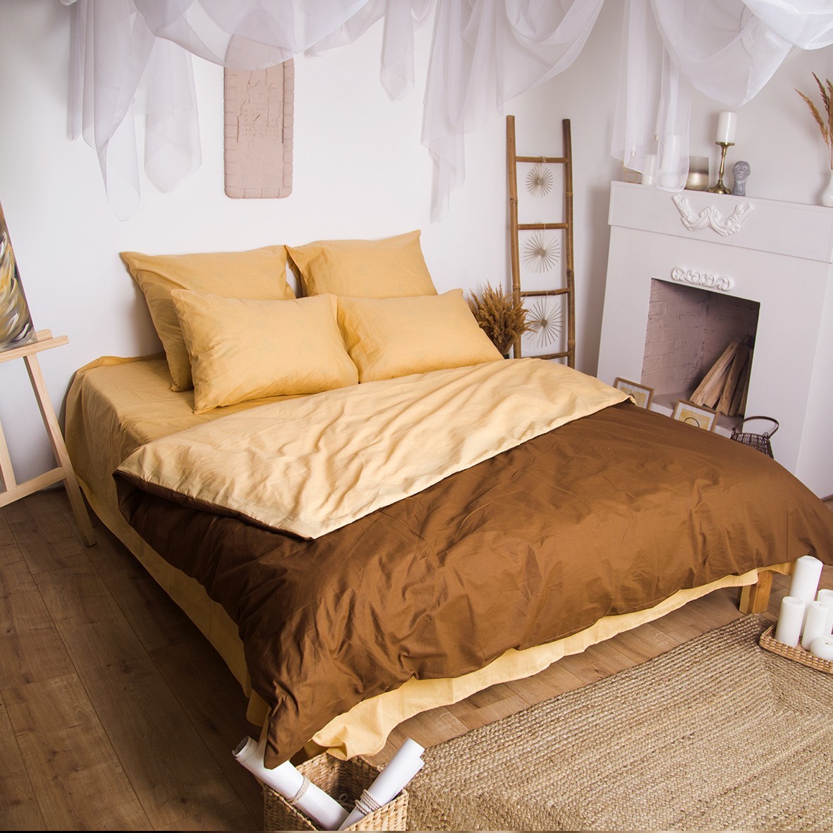 

Комплект постельного белья Halis Бязь Сахара Полуторный бежевый с коричневым 150х220 0092102-1