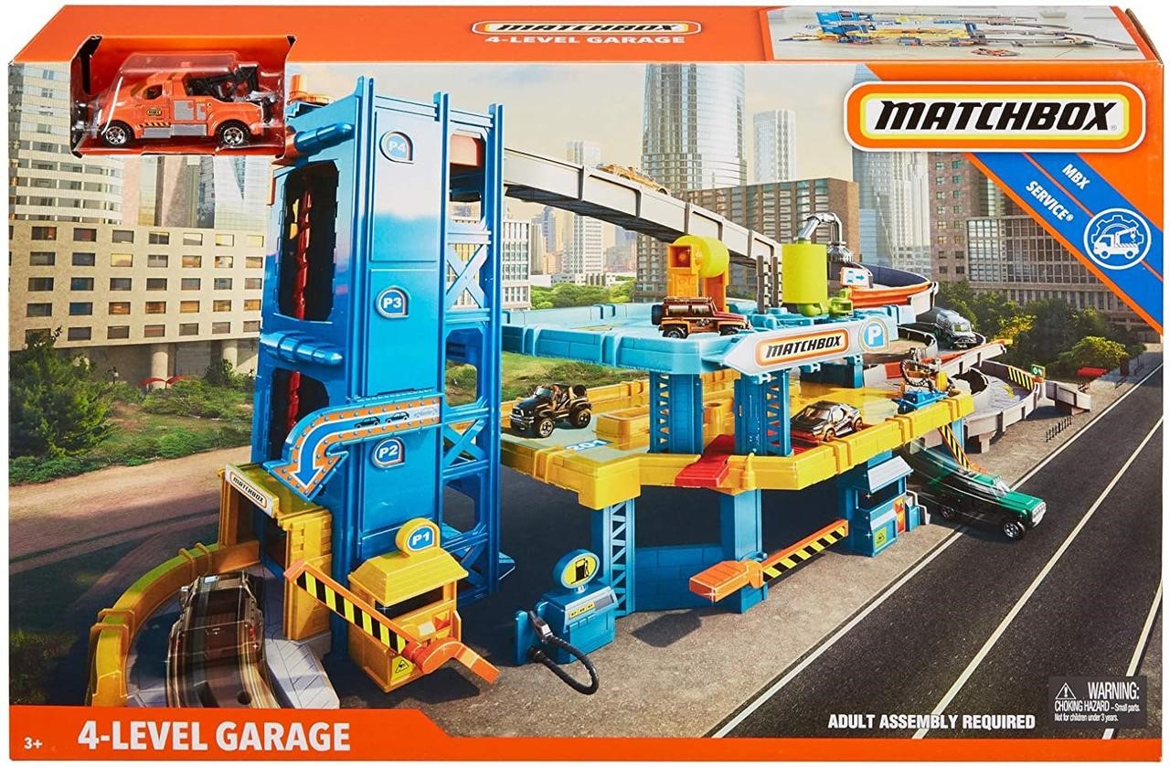 

Ігровий набір Matchbox Мега Гараж 4 поверхи Оригінал Matchbox 4-Level Garage with Spiral Ramp