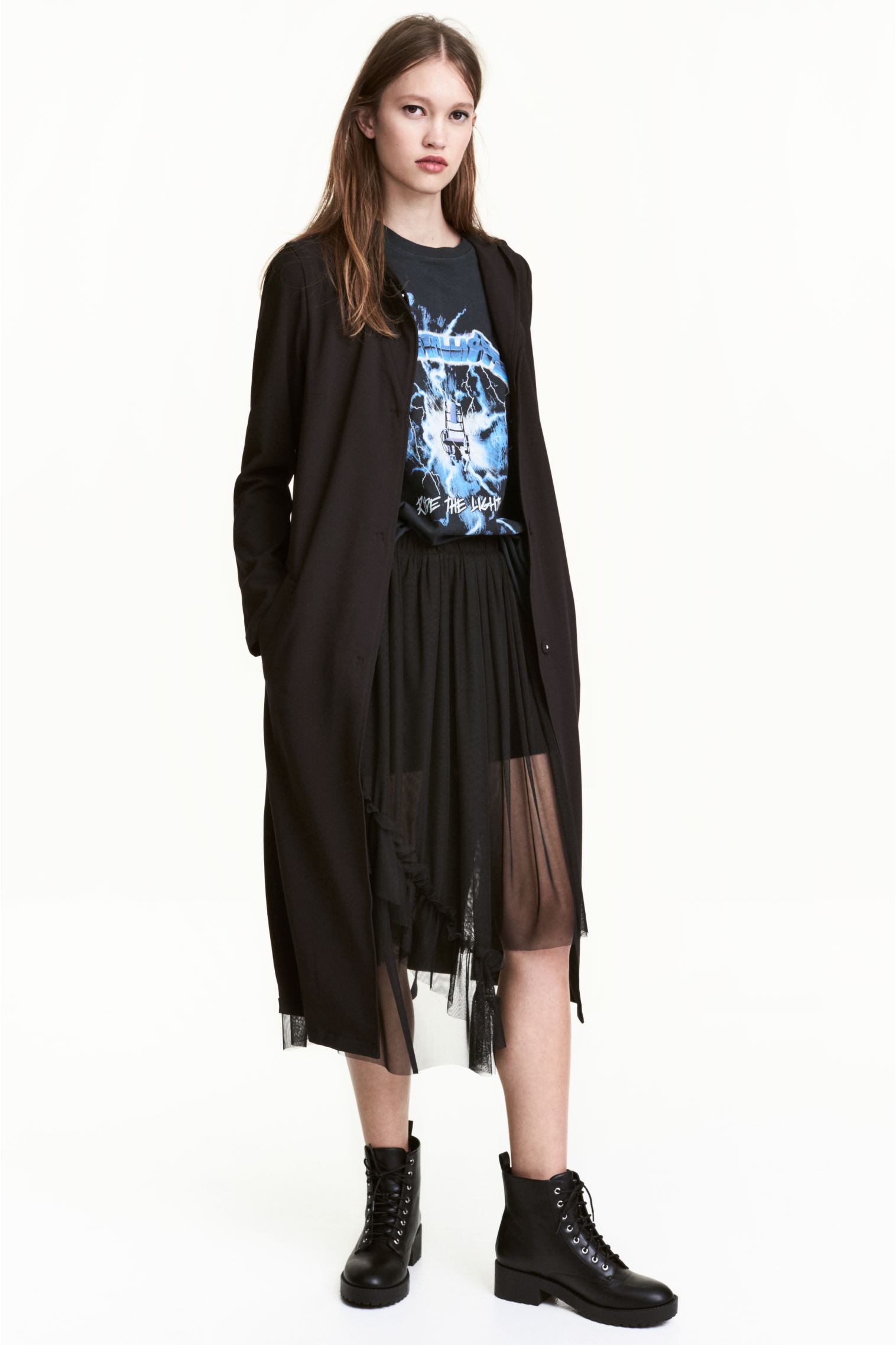 

Пальто H&M  черный 13044464775, Пальто H&M 46 черный 13044464775