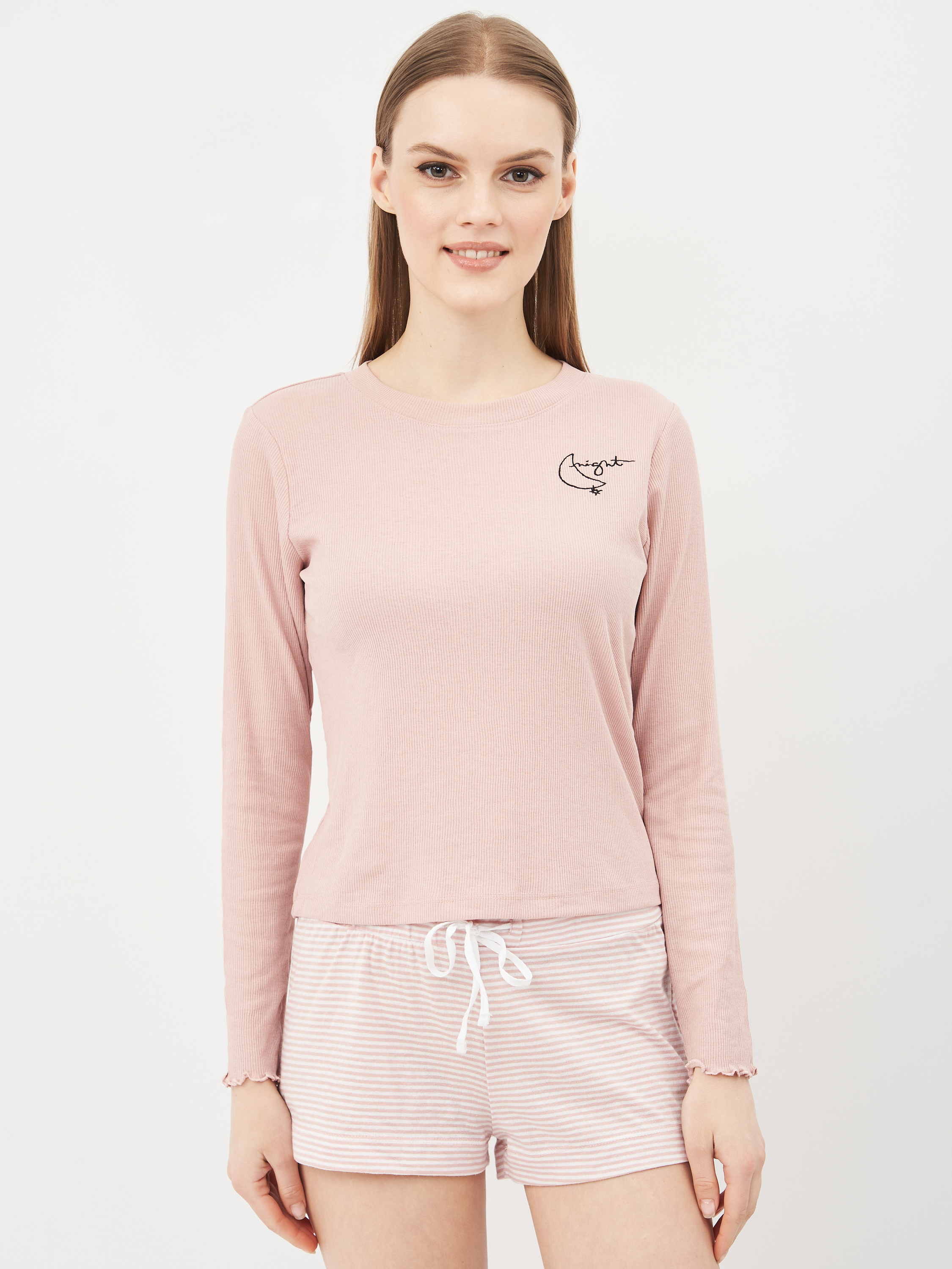 

Лонгслив для сна H&M S пудровый 30282119912