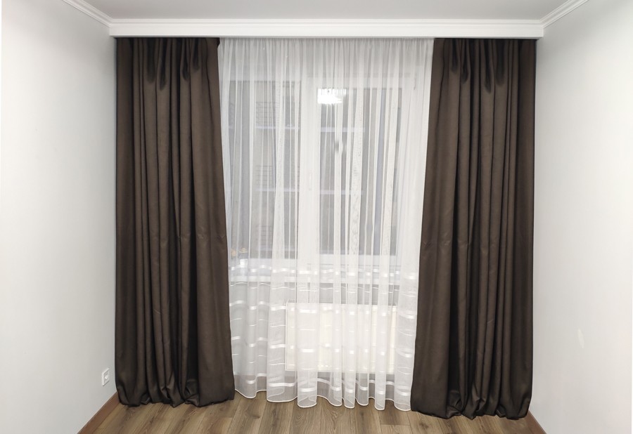 

Штори Льон Dimout Soft, 150х280, 2 шт, Темно-коричневі