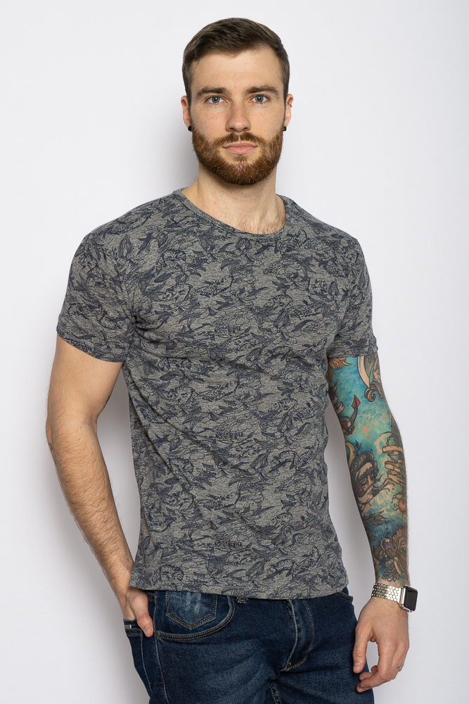 

Футболка с принтом Time of Style 627F009 XXL Серо-синий