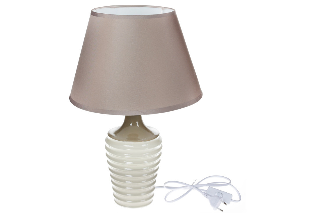 

Лампа настольная с керамическим основанием и тканевым абажуром какао BonaDi 244-118