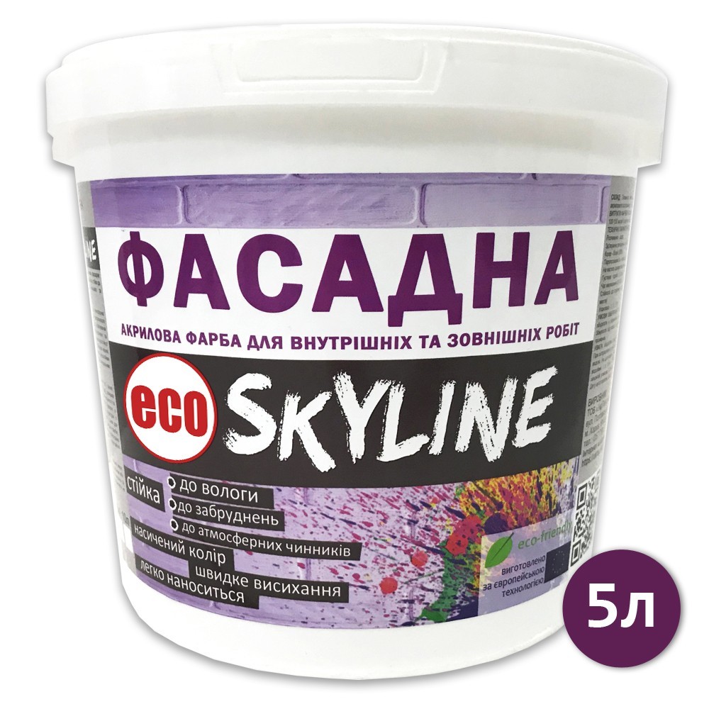 

Краска акриловая Фасадная ECO SkyLine 5л (7.5 кг)