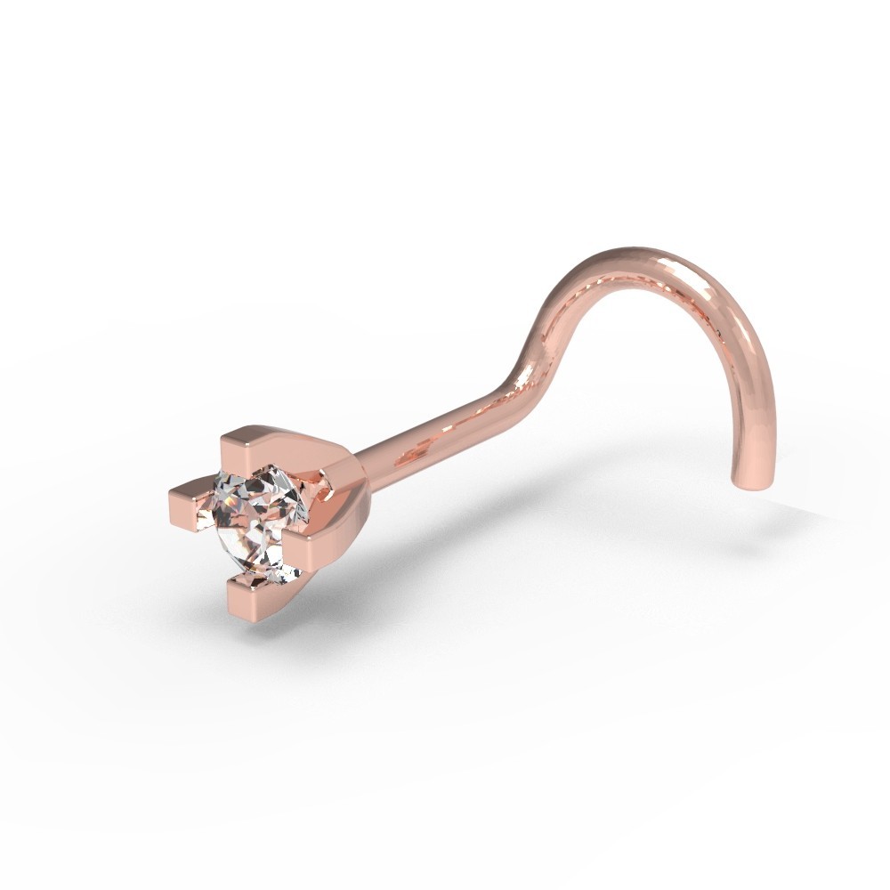 

Пирсинг в нос из позолоченного серебра Фианит 2.5 мм Ювелірне Мистецтво 523213фб