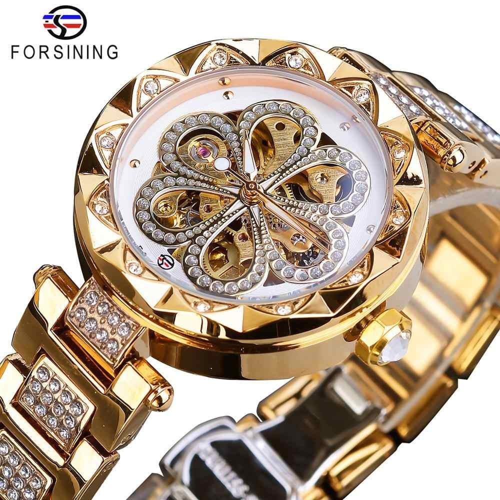 

Часы наручные Forsining Gold-White Flower Diamonds 1059-0030