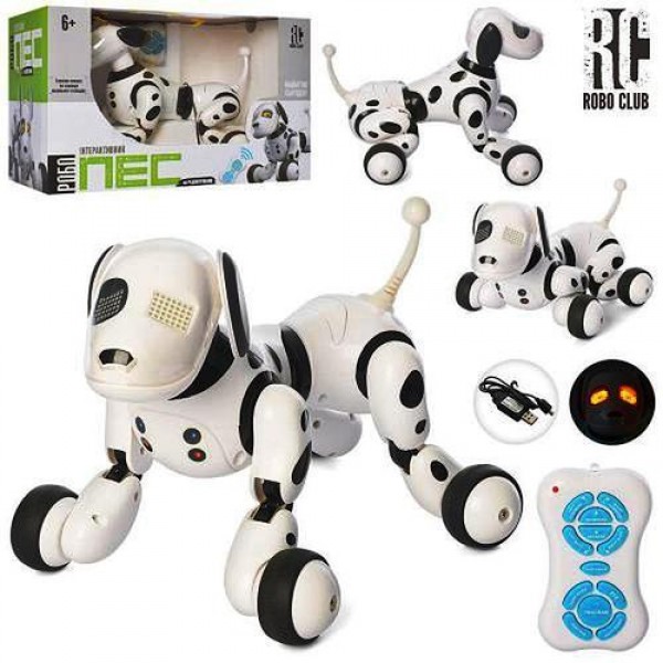 

Интерактивная игрушка RobotDog робот-собака на р/у Бело-Черный RC 0007 A