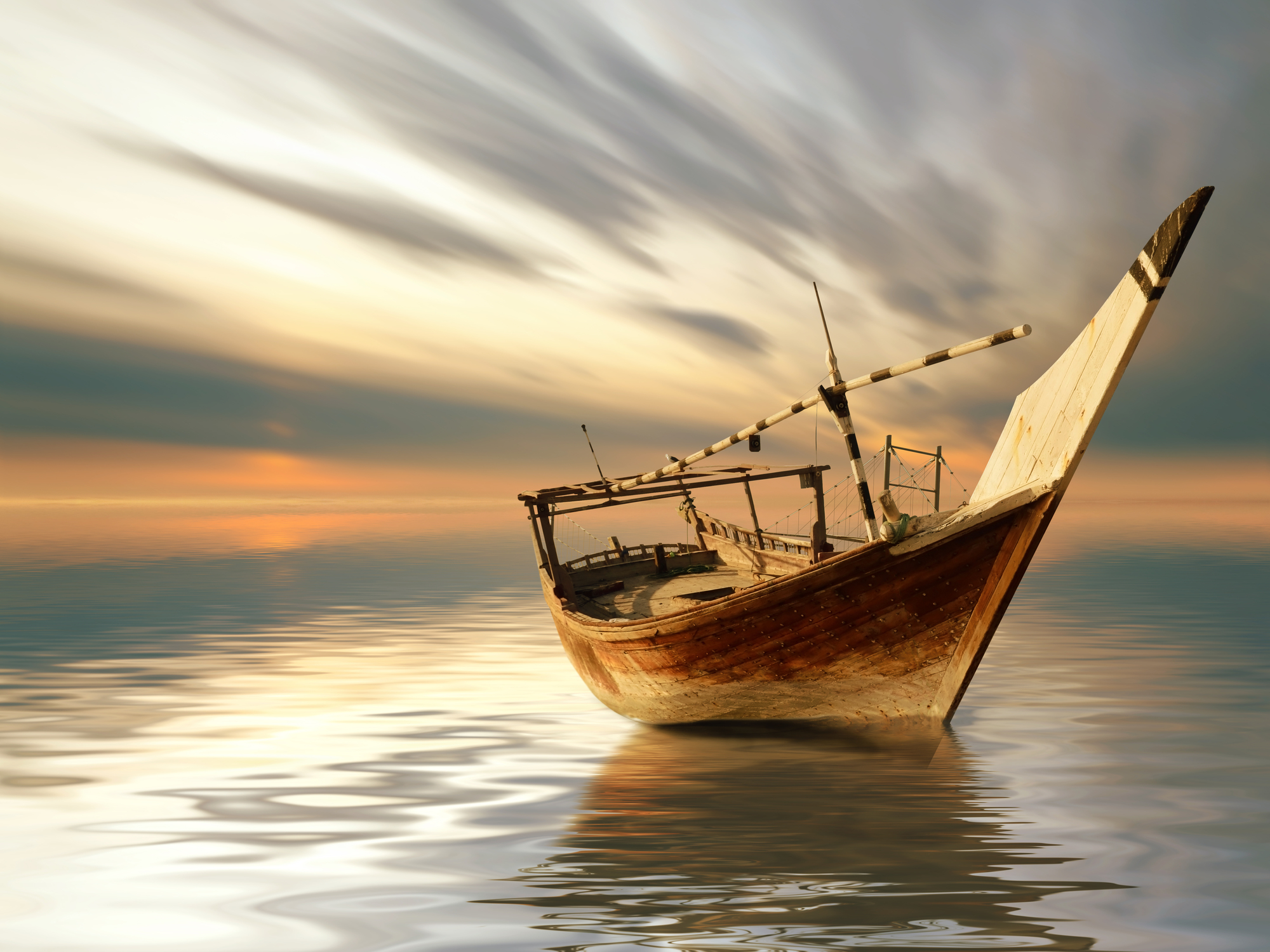 

Фотообои Море 'Лодочка' (4498) , Штукатурка