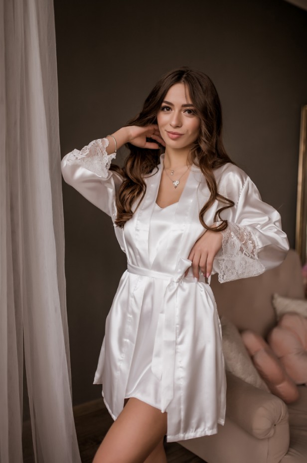 

Халат Lina's boudoir XX-009  молоко, Халат Lina's boudoir XX-009 XL молоко