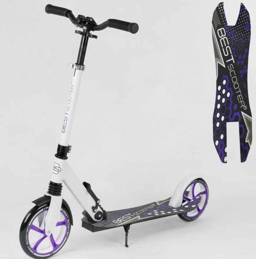 

Самокат 91458 Best Scooter, зажим руля, переднее колесо PU - 22 см, заднее колесо PU - 20 см, 1 амортизатор