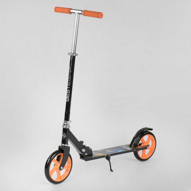 

Самокат детский двухколесный Best Scooter 42714 с большими колёсами. Чёрный