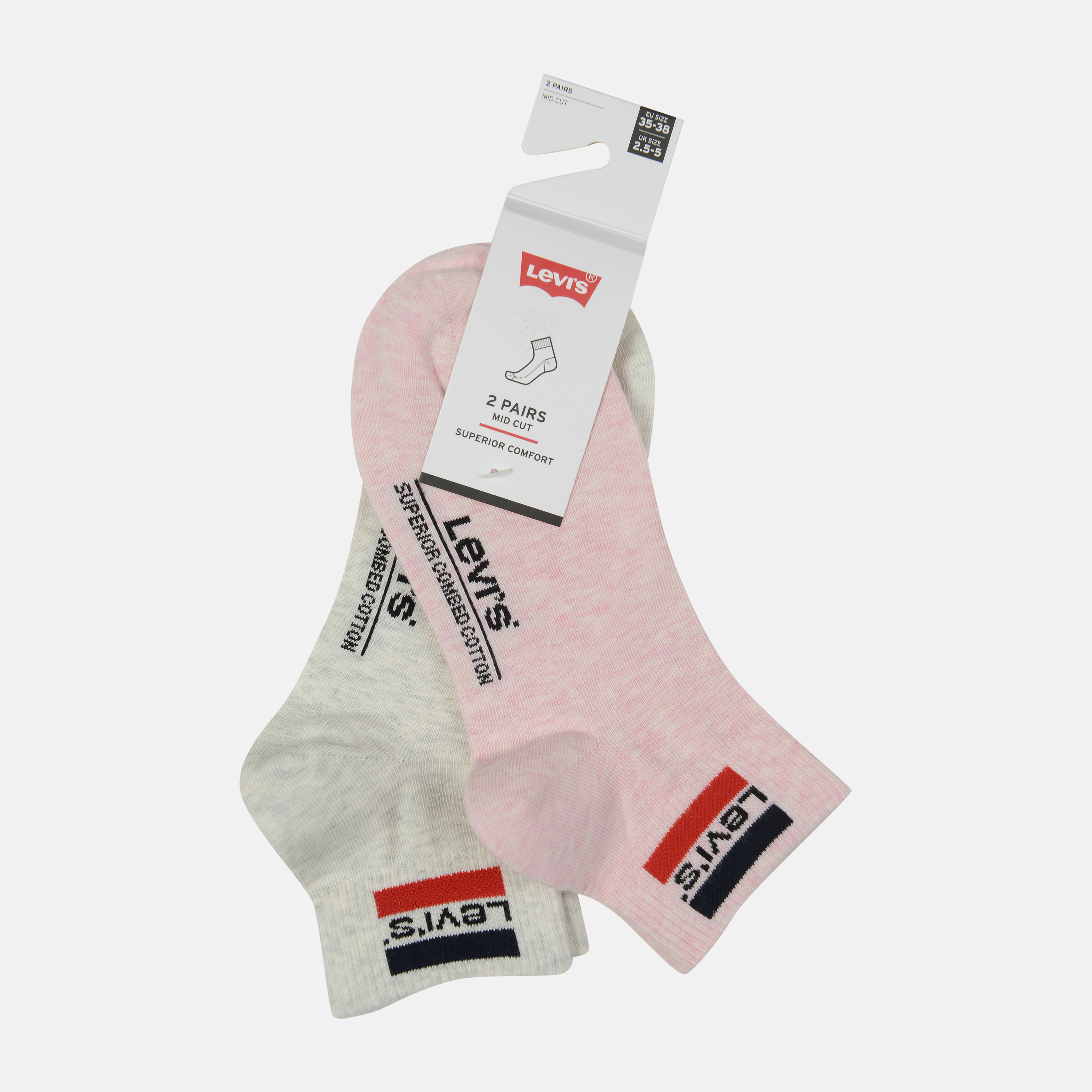 

Набор носков Levi's 903014001-008 39-42 2 пары Pink/White
