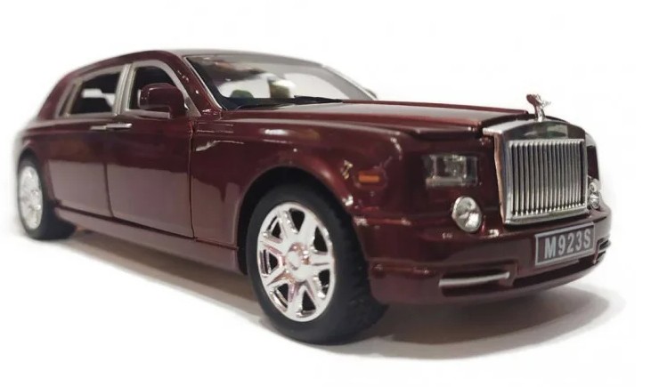 

Коллекционная машинка Rolls-Royce Phantom 7687 Автопром открываются двери, капот и багажник. Бордовый