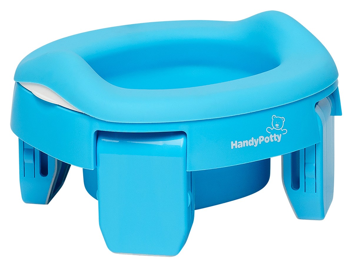 

Дорожный горшок HandyPotty (голубой) и универсальная вкладка для горшка (голубая) и 3 одноразовых пакета. HP-255B