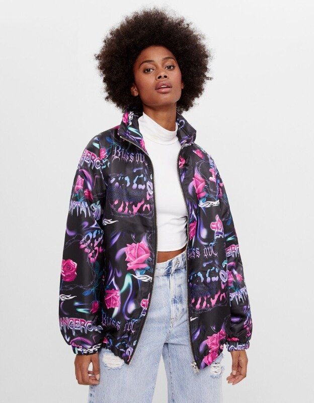 

Куртка оверсайз Bershka 6276/512/800 - Разноцветная, Куртка оверсайз Bershka 6276/512/800 M-L Разноцветная