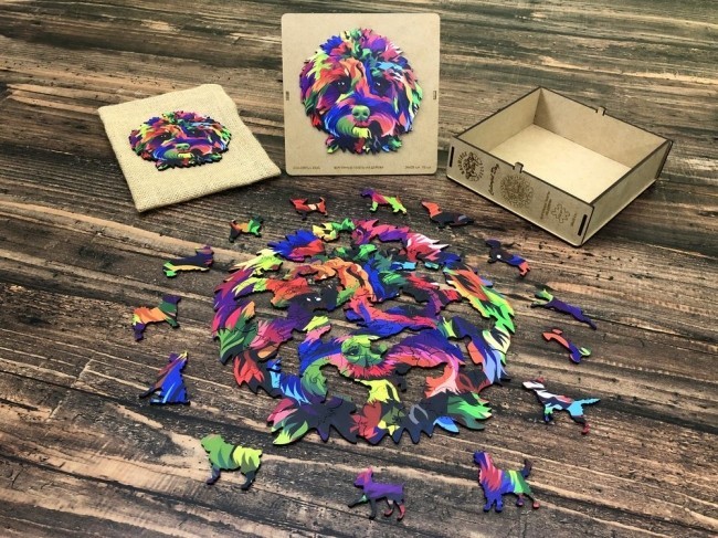 

Деревянный пазл Naomibox Colorful Dog