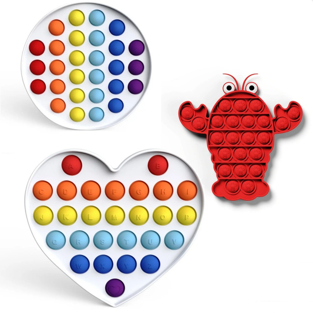 

Сенсорная игрушка антистресс POP IT Игрушка антистресс "нажми на пузырь" BOUBLE PUSH FIDGET пупырка, поп ит фиджет попит бабл пуш рак, круг и сердце