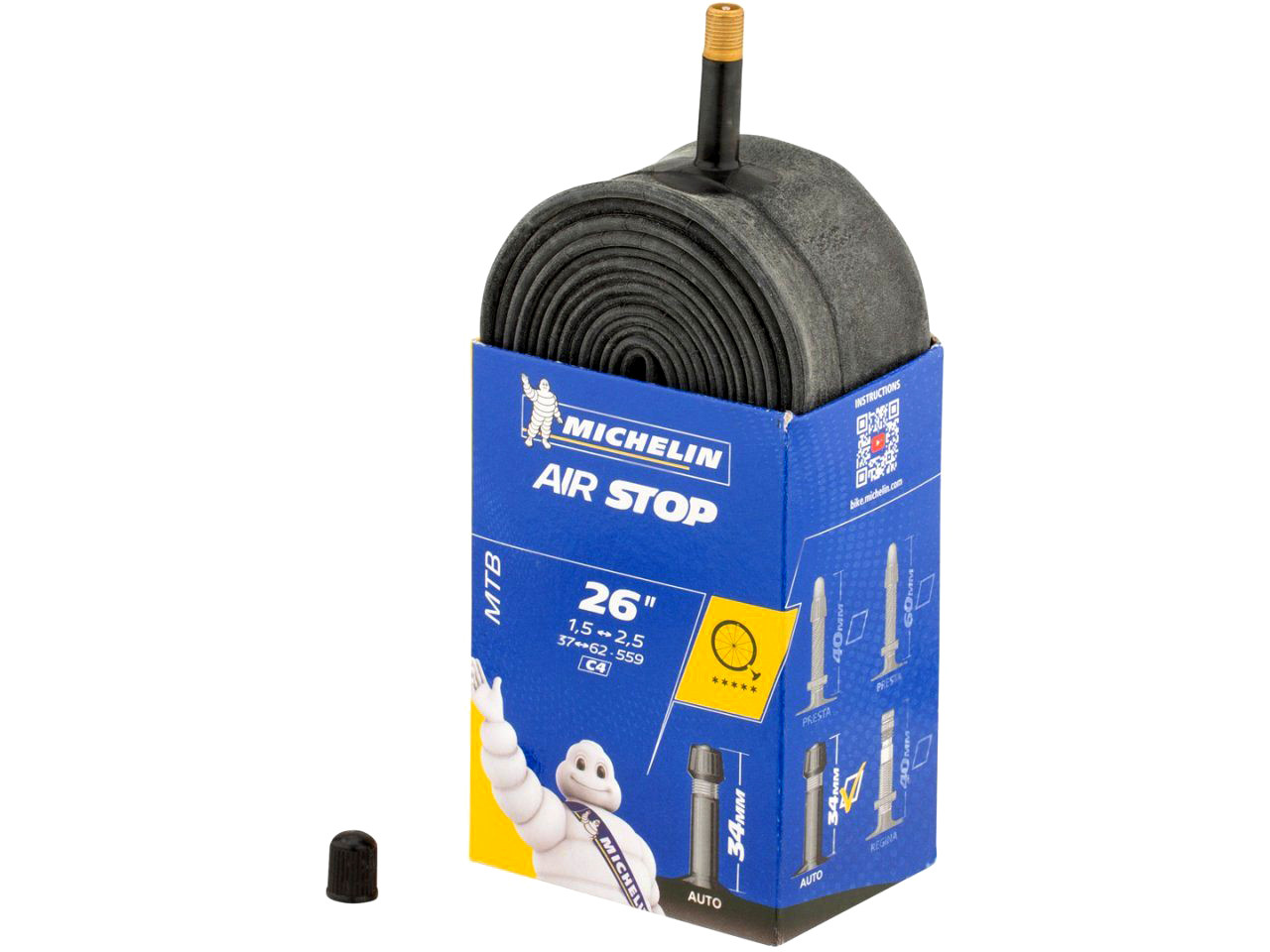 

Камера для велосипеда Michelin C4 Air Stop 26" x 1.5 / 2.5 (Schrader, AV)