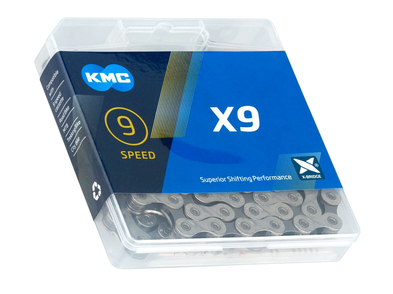 

Цепь KMC X9 silver/gray (с замком) 9 скоростей