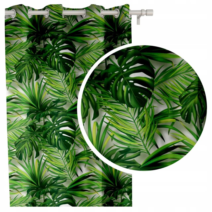 

Шторы матовые с люверсами MONSTERA GREEN Ateks 145x250 см
