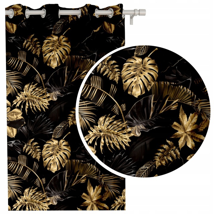 

Шторы матовые с люверсами MONSTER CURTAIN Золотые листья Ateks 145x250