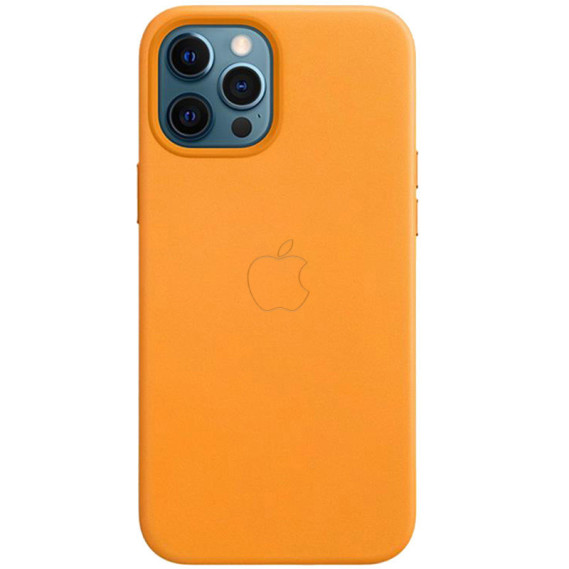 

Кожаный чехол Leather Case (AAA) with MagSafe and Animation для Apple iPhone 12 Pro / 12 (6.1") (Оранжевый)