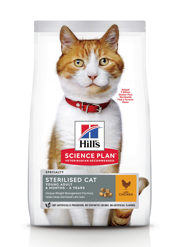 

Сухой корм HILL'S SCIENCE PLAN Young Adult Sterilised Cat для кошек с Курицей - 10 кг