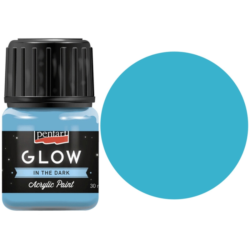 

Краска акриловая Pentart Glow in the dark 30 мл голубой (5997412761443)