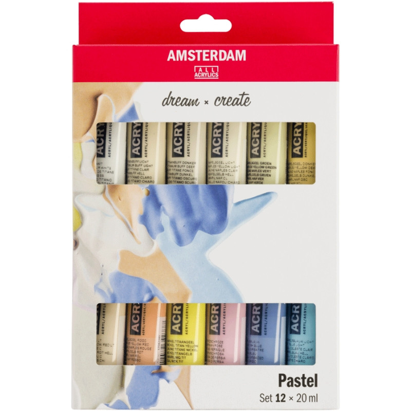 

Краски акрил Royal Talens AMSTERDAM PASTELS набор 12штх20мл (8712079451196)