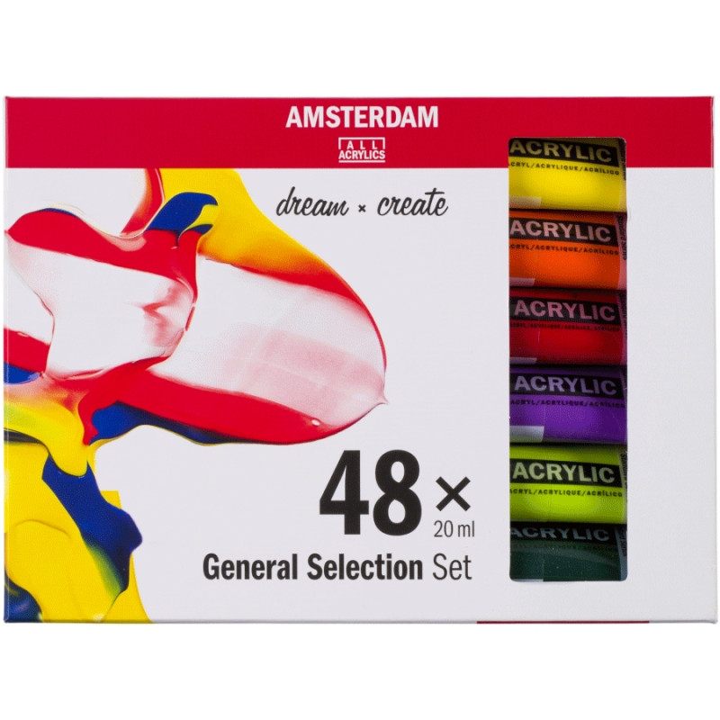 

Краски акрил Royal Talens AMSTERDAM GENERAL SELECTION набор 48штх20мл (8712079451073)