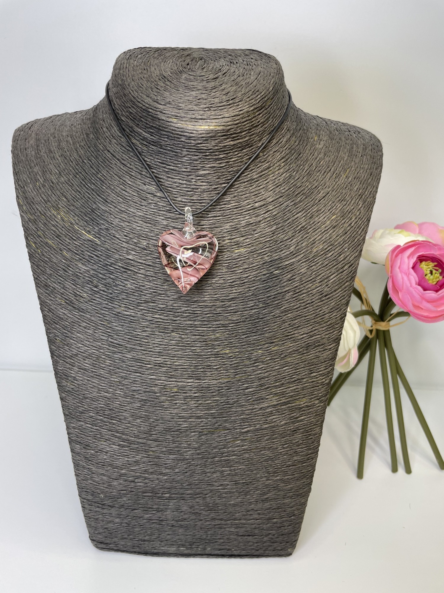 

Кулон Antica Murrina из муранского стекла cuore rosa