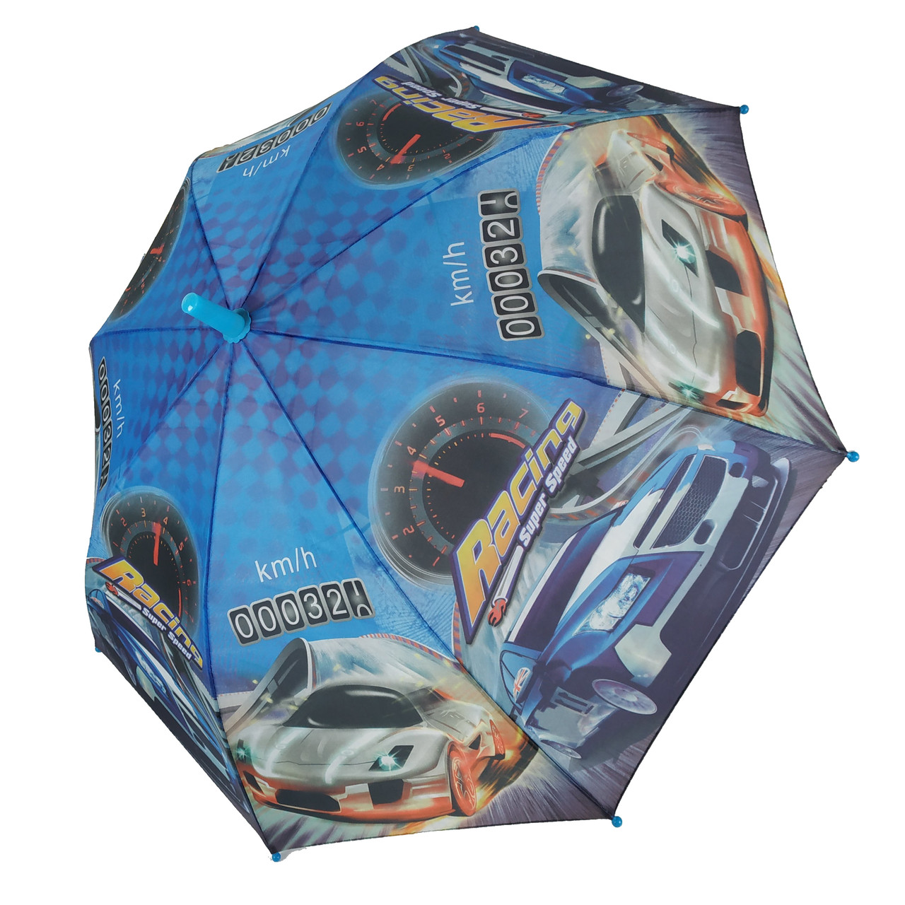

Зонтик-трость для мальчиков Гоночные машины Flagman полуавтомат 8 спиц анти-ветер (ЗТ501-5)