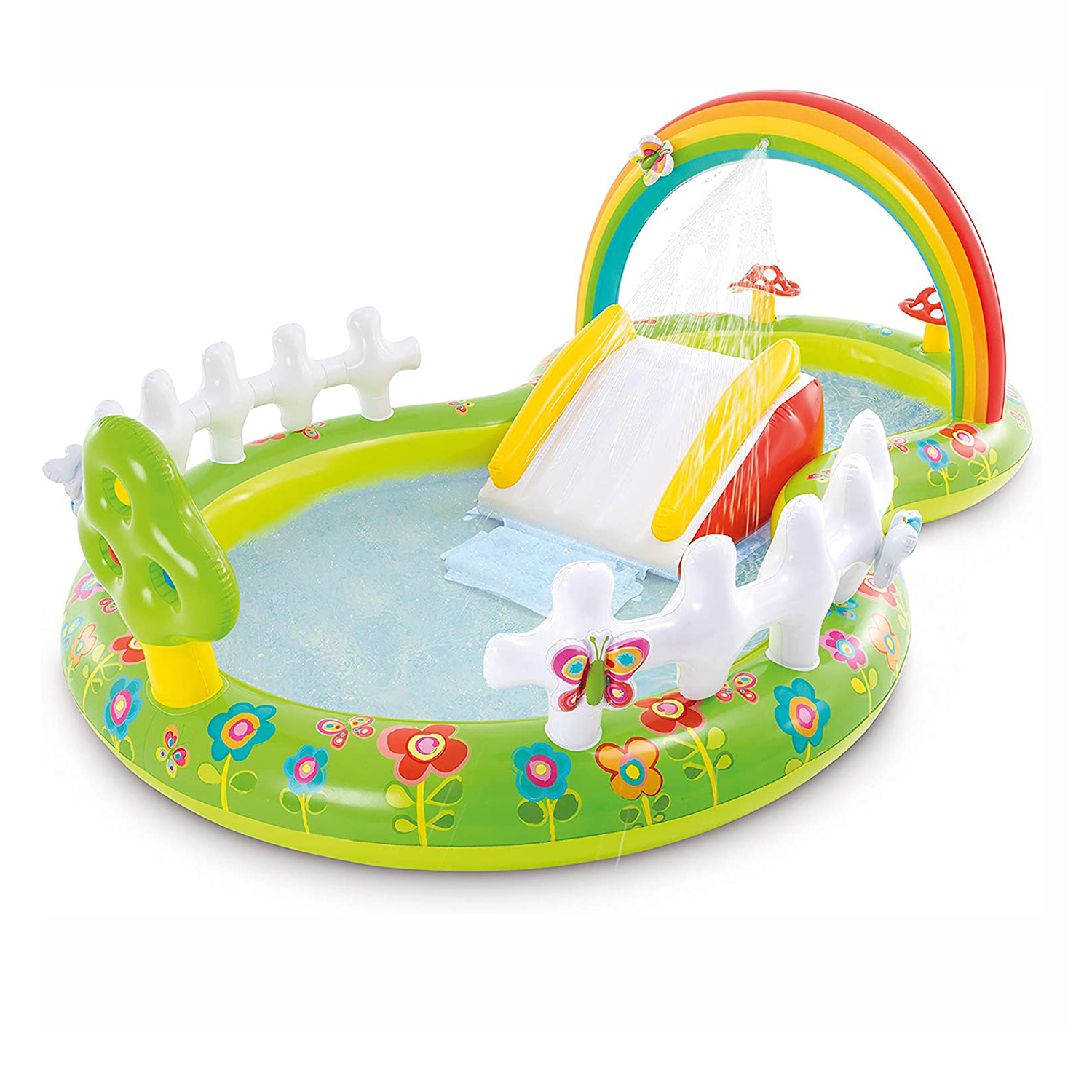 

Надувной игровой центр Intex 57154 «Мой сад», 290 х 180 х 104 см, с надувными игрушками, фонтаном и горкой