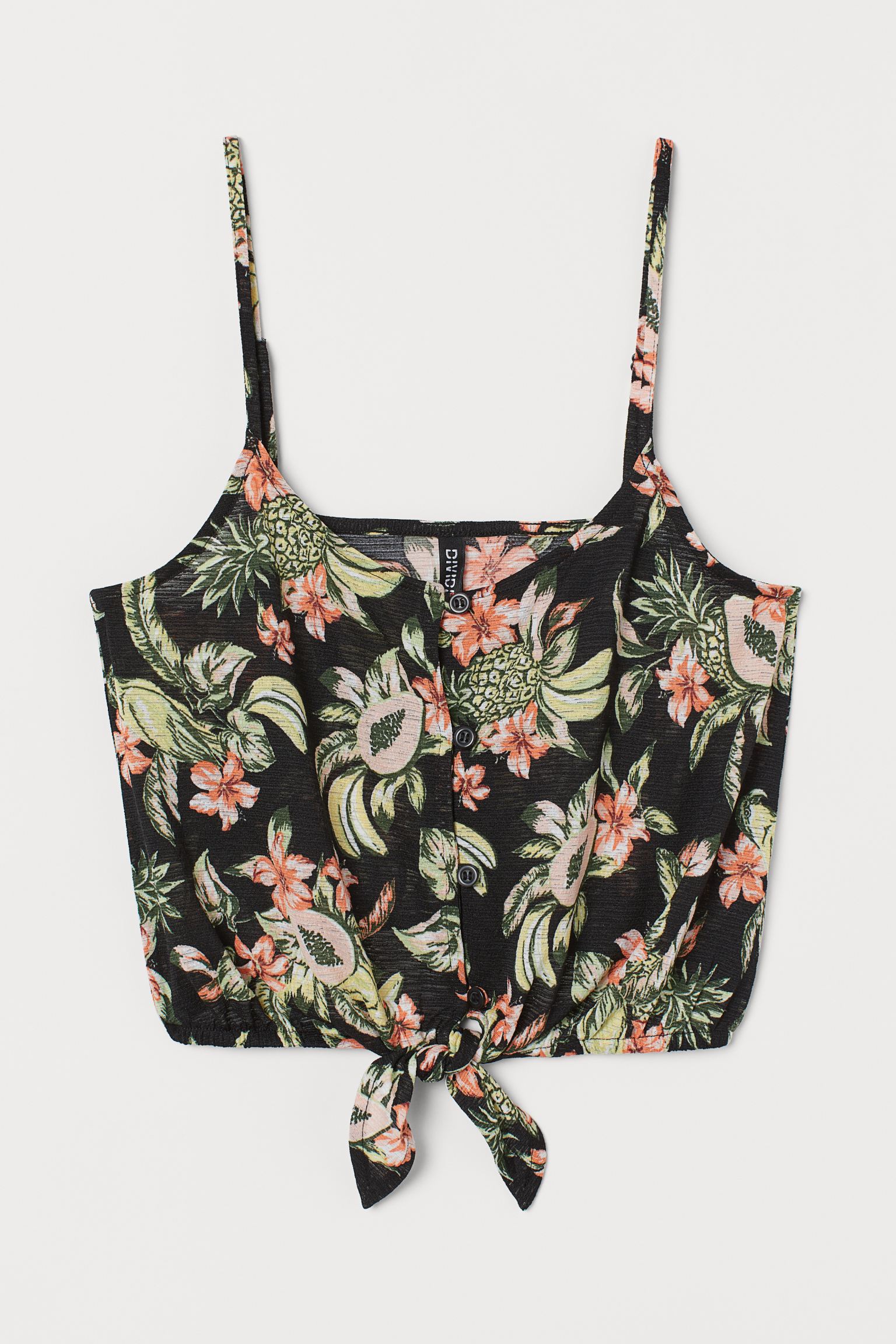 

Топ H&M  черный цветы 22038722987, Топ H&M S черный цветы 22038722987