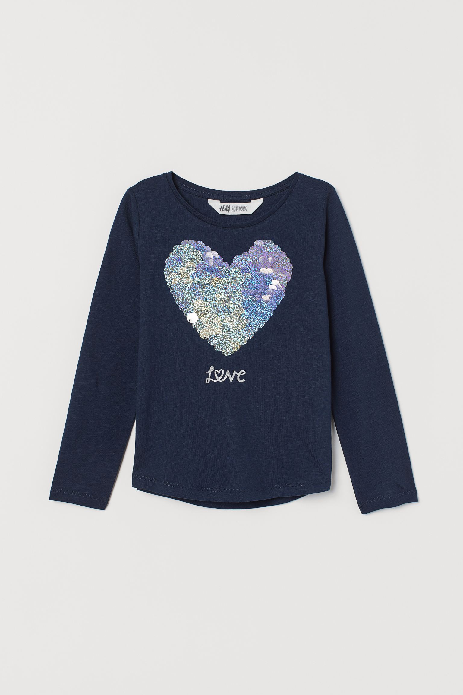 

Лонгслив H&M 110 116см темно синий принт 23037396790