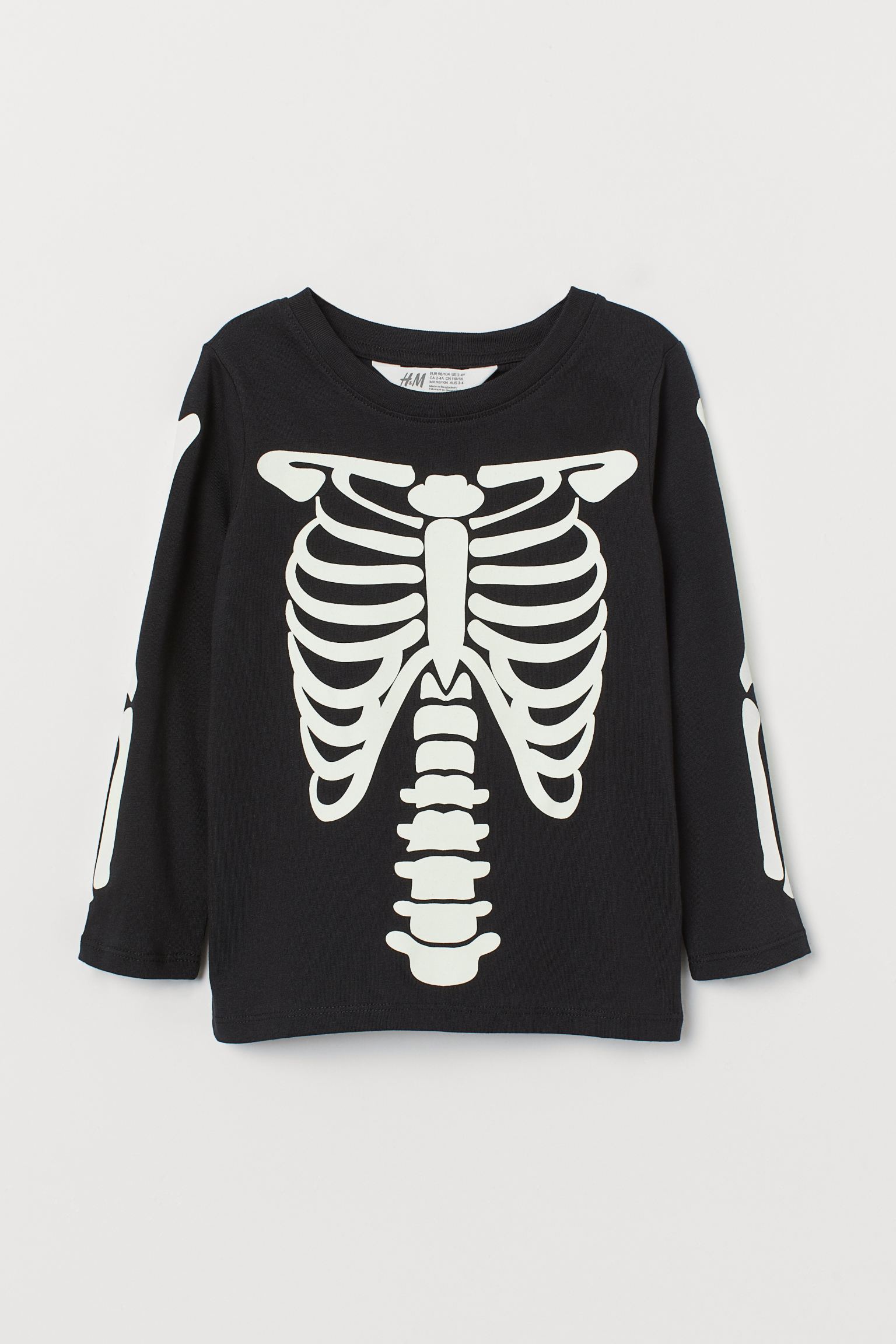 

Лонгслив H&M 98 104см черный принт 5047463070