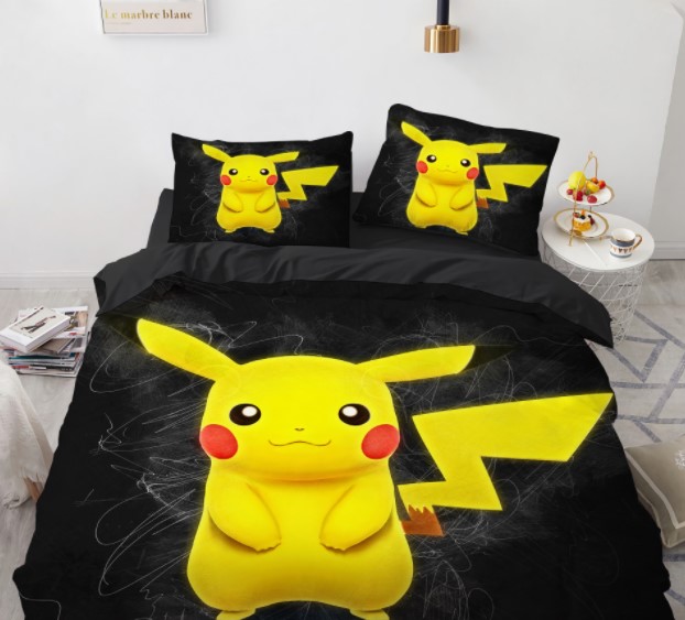 

Постельное белье из четырех частей с 3D рисунком Пикачу №17