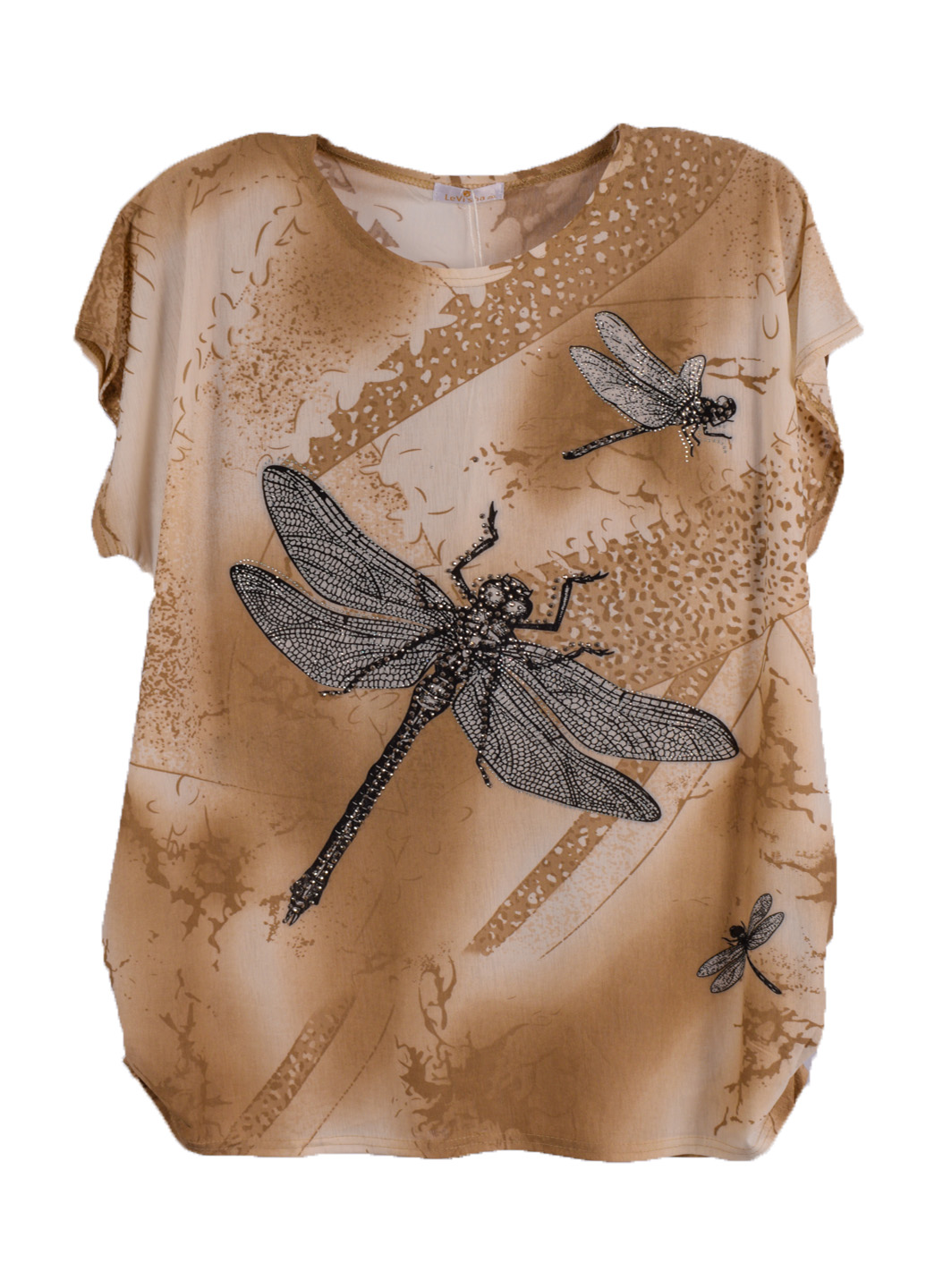 

Футболка летняя женская украшена стрекозой со стразами LeVisha 6518-A 3XL. Размер, Футболка летняя женская украшена стрекозой со стразами LeVisha 6518-A 3XL. Размер 56-60