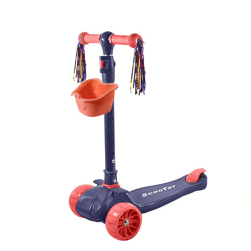 

Детский самокат трехколесный складной Lesko BAQ-016 Blue