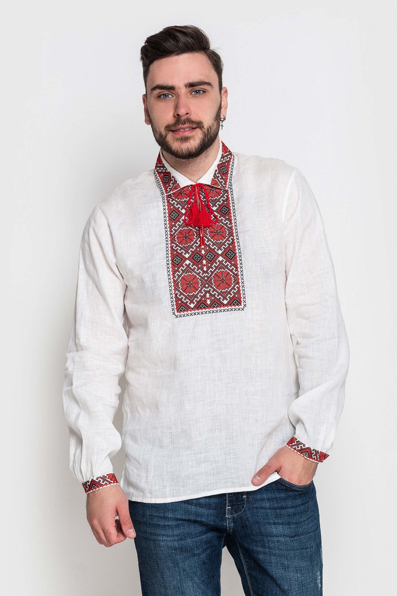 

Вышиванка Narodnyy Butik Мужская вышиванка длиный рукав Белая  2012.1, Вышиванка Narodnyy Butik Мужская вышиванка длиный рукав Белая 46 2012.1