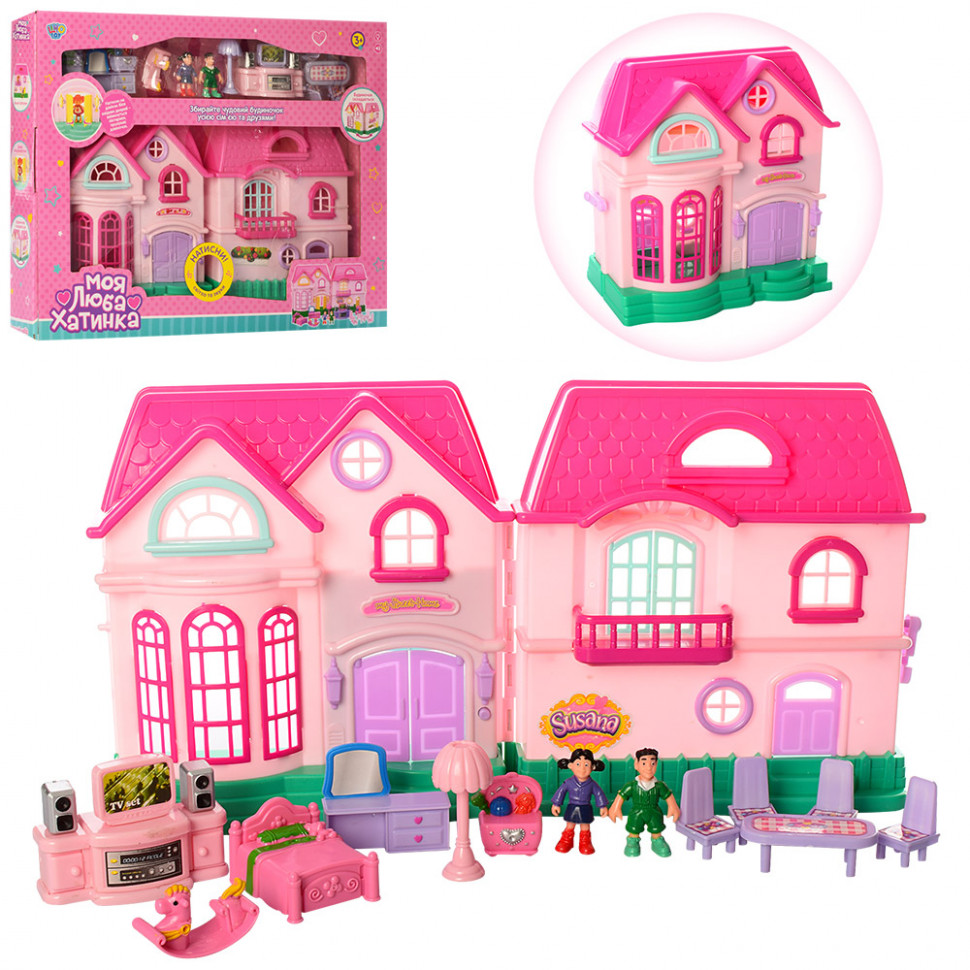 

Детский игровой домик для кукол Limo Toy 16526D с куколками и мебелью