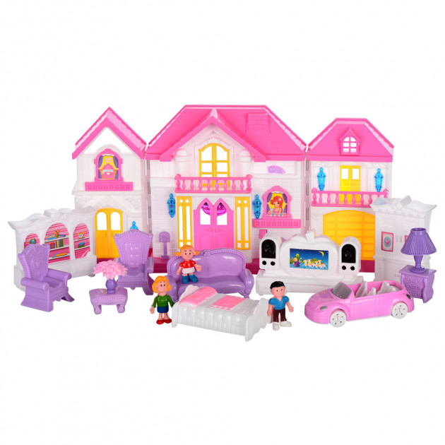 

Игрушечный домик для кукол Bambi WD-922 с мебелью и машинкой (Голубой)