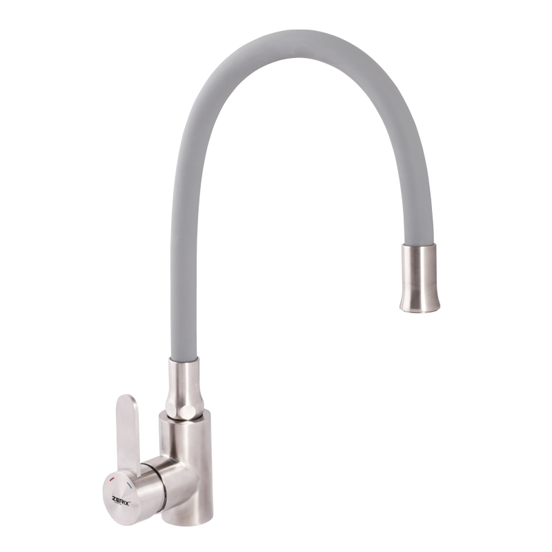 

Смеситель для раковины ZERIX LR74004-9 с серым гибким изливом