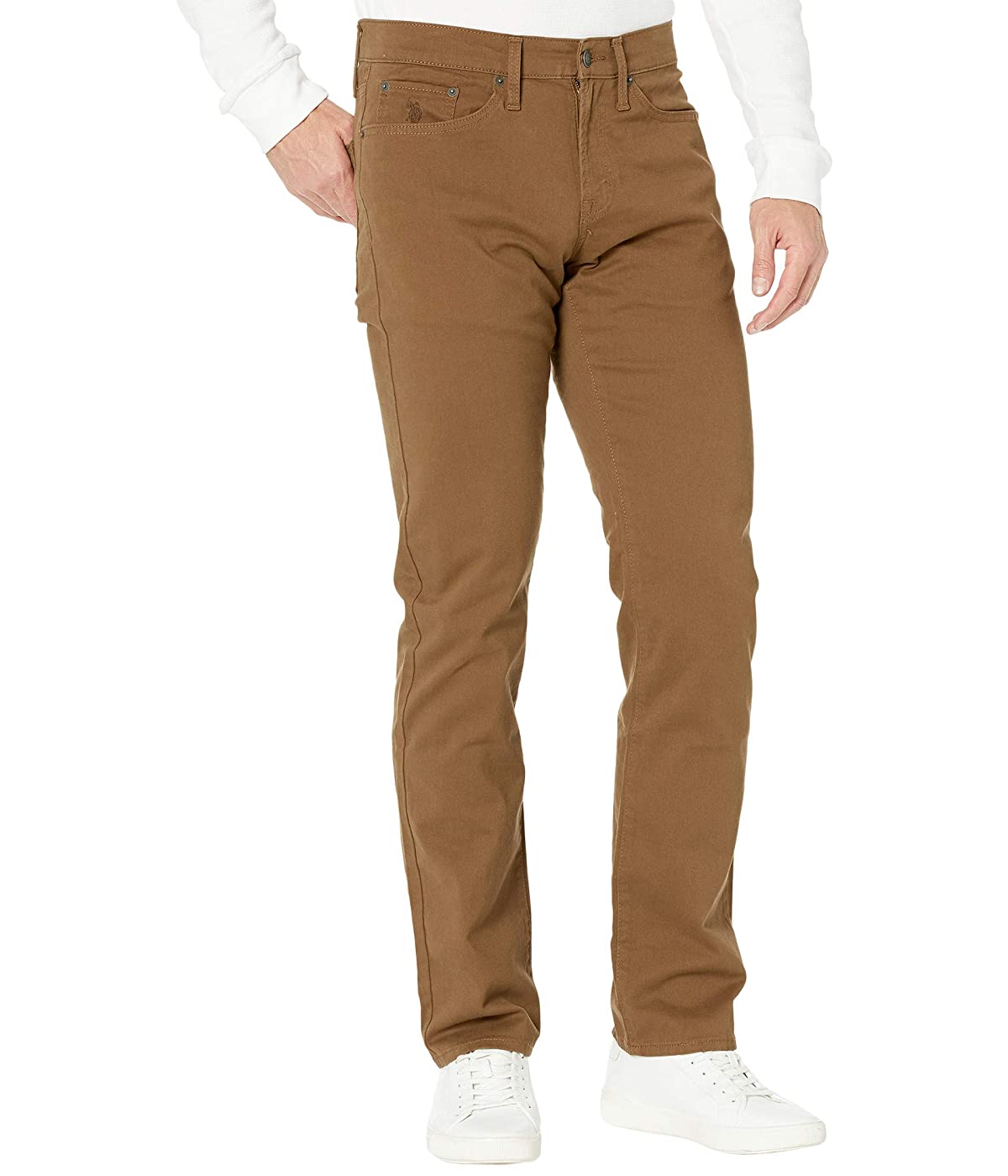 

Брюки U.S. POLO Slim Straight Stretch Five-Pocket Pants Moleskin Brown, 31W 32L